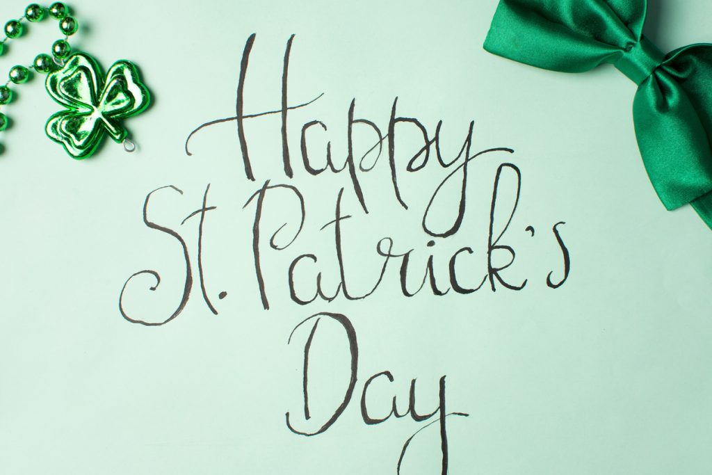 Happy Saint Patrick's Day calligraphy card